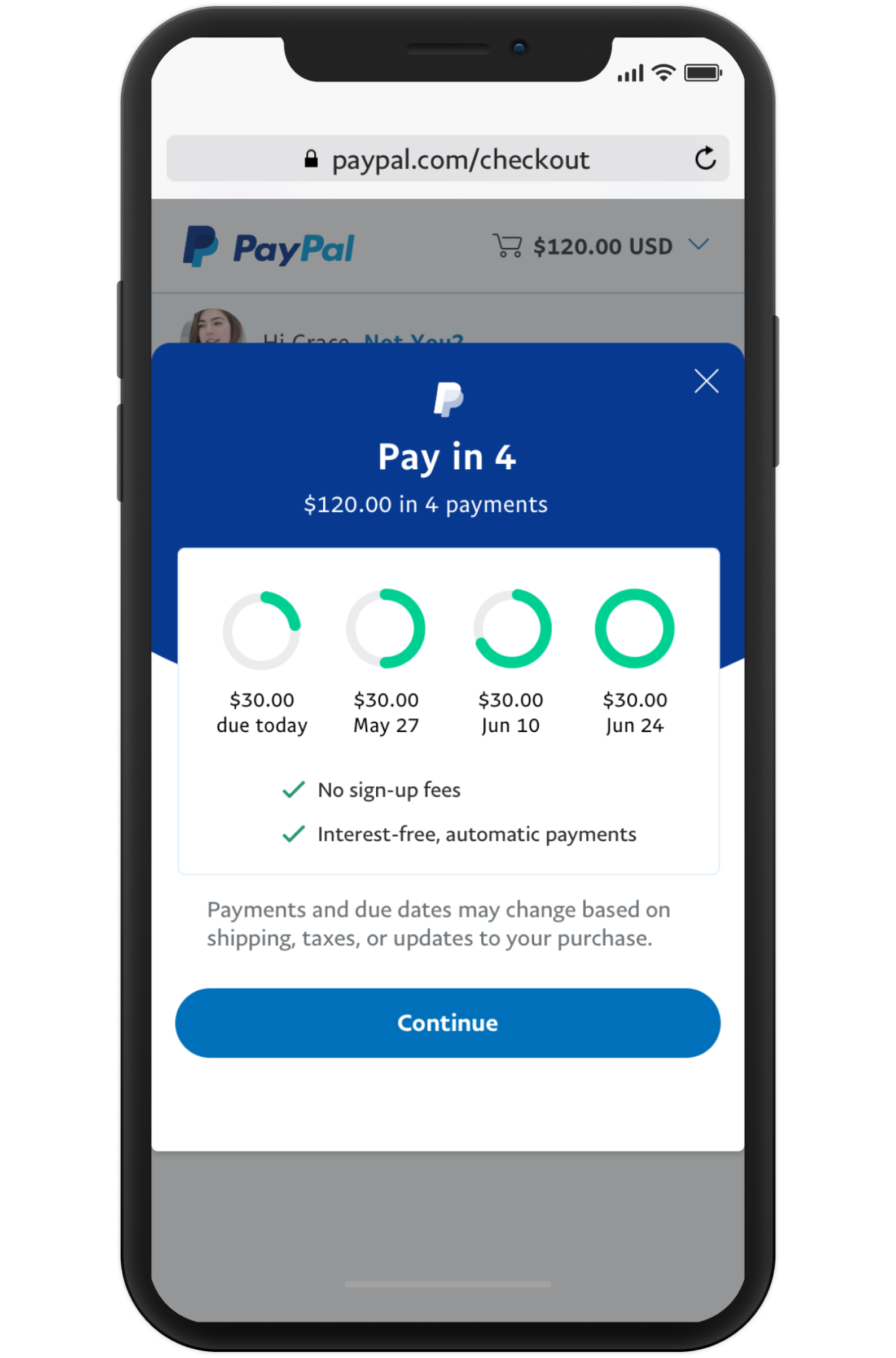 Pay in 4 step 3