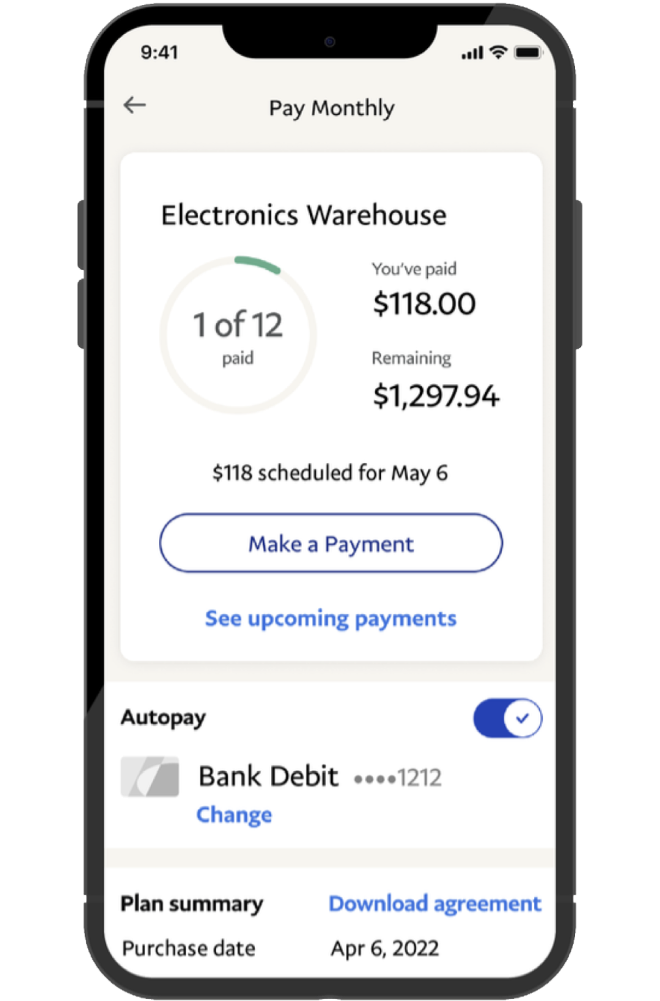 Pay monthly step 4
